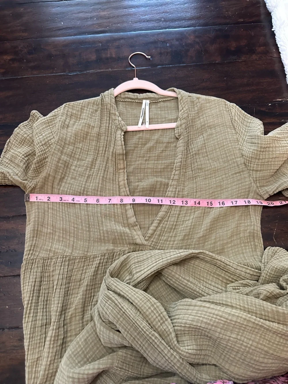 Anthropologie Moss Green Textured gauze Maxi Dress Size Medium 38419